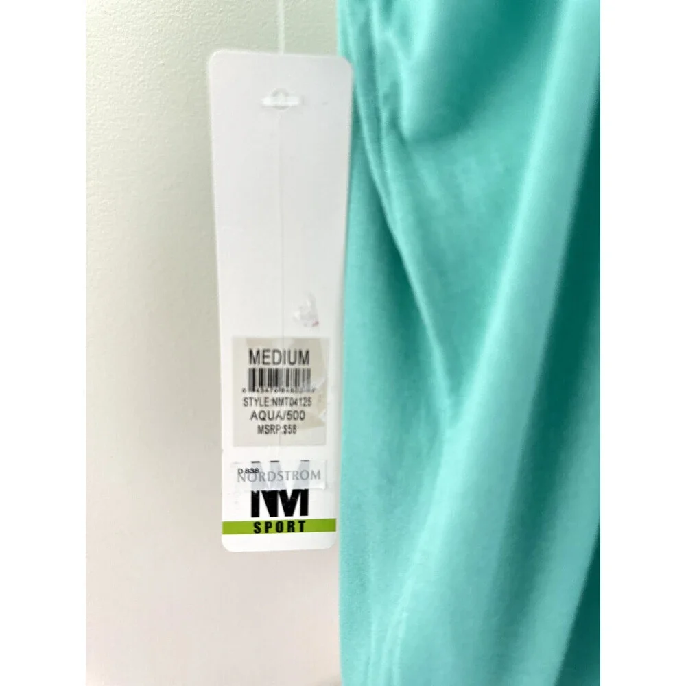 Nicole Miller Sport Teal open Back Stretch Activewear Tank Work Out size M $58 - Picture 7 of 7